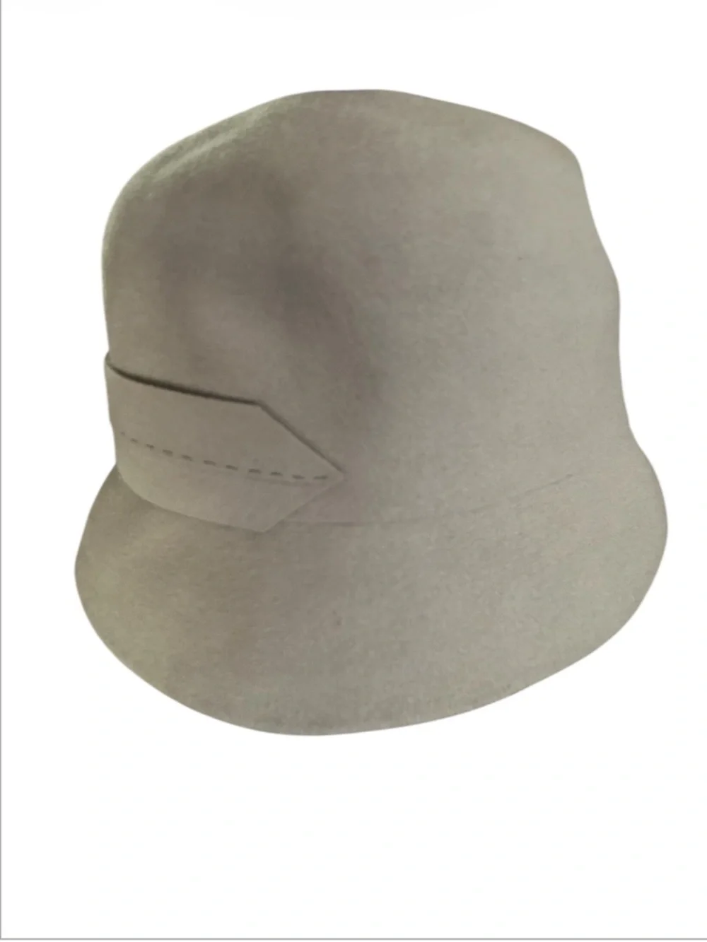 Vintage Gray Wool Hat with Mink Embellishment - Picture 5 of 11